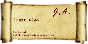 Juszt Alex névjegykártya